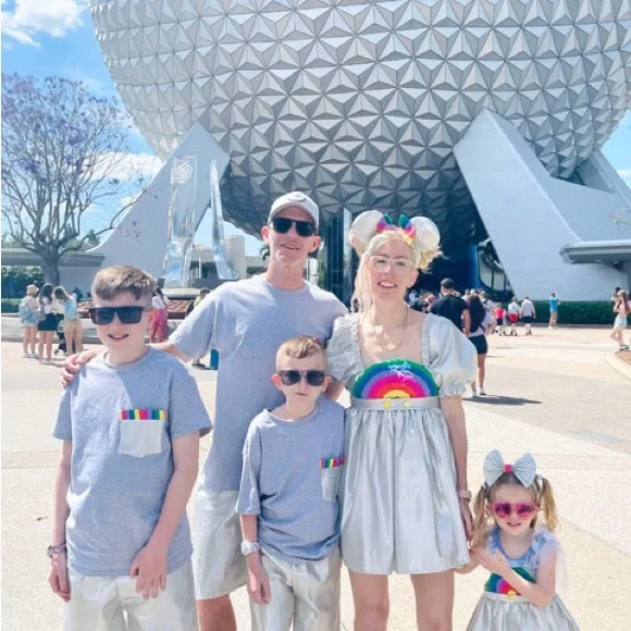 New York Couture Silver 80s Iconic Outfit Remake Rainbow Mouse Ears Tie Headband - Picture 6 of 7